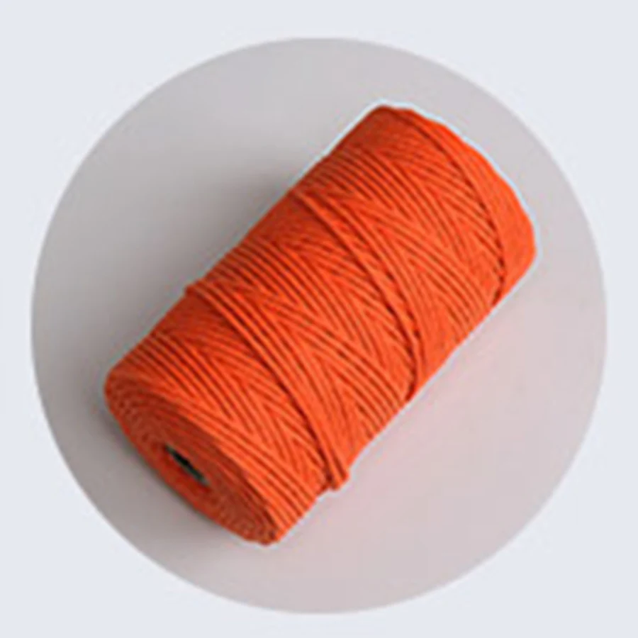 orange 100 м/рулон 3 мм хлопковый шнур макраме для вязания крючком пряжа для вязания веревки шпагат сумка ремесло хлопок толстые шнуры для ручной работы - Цвет: orange