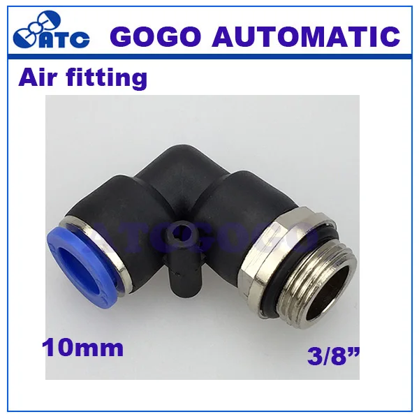 Соединитель для шланга GOGO L type 10 мм 3/8 дюйма резьба BSPP elbow 90 градусов нейлоновый