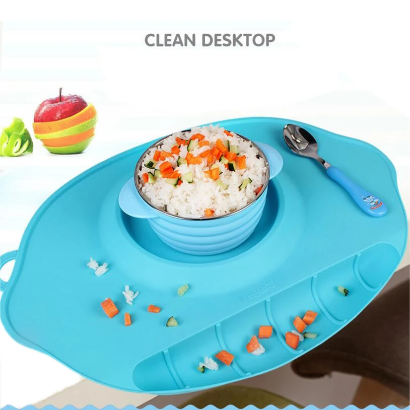 Детская силиконовая тарелка для закуски миска на присоске нескользящая детская