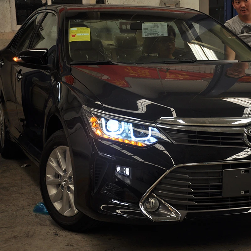 Автомобильный Стайлинг для 2015 2016 2017 Toyota Camry V55 светодиодные фары новые drl Объектив
