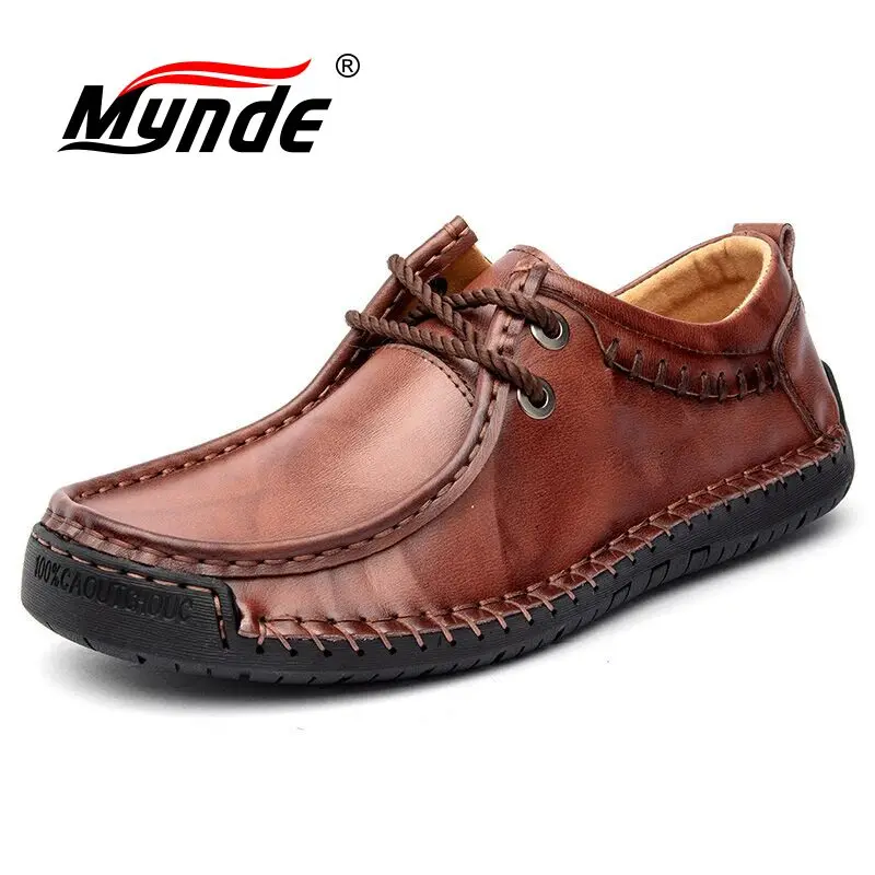 

Mynde 2019 New Spring Autumn Handmade Men Shoes Handmade Leather Casual Shoes Men Loafers Flats Moccasins Shoe Big Size 38-48