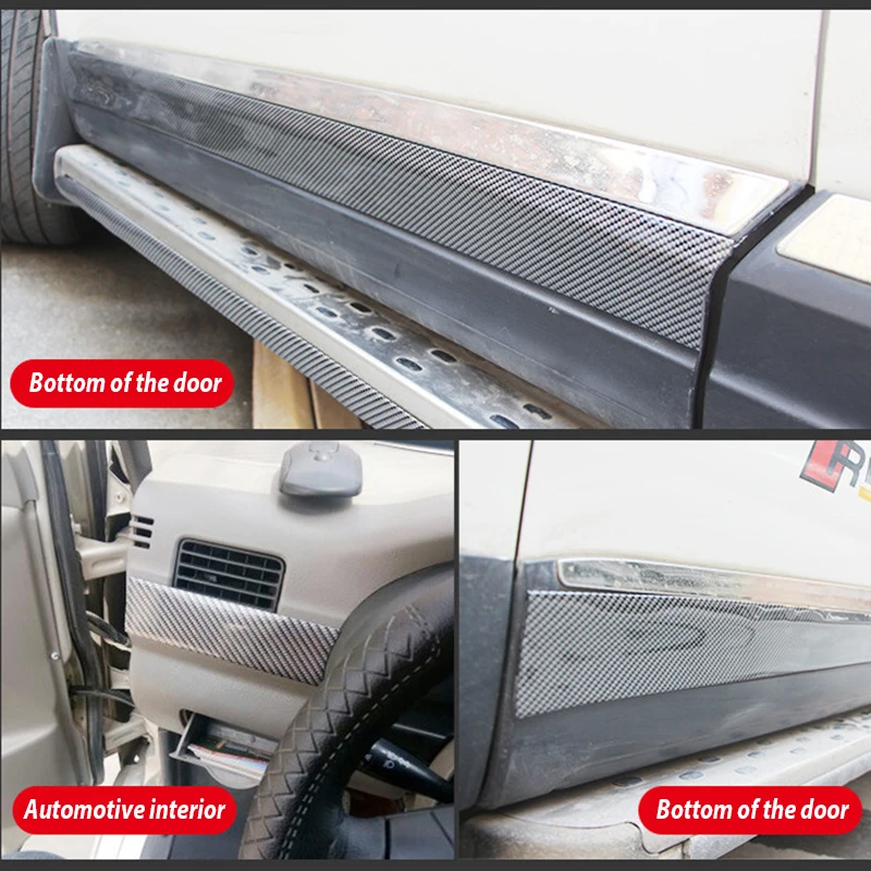 Наклейки на бампер для кузова автомобиля 5D углеродное волокно резина Стайлинг