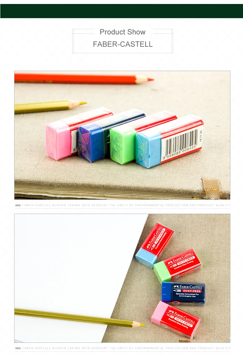 Faber Castell пыли Цветной карандаш, ластик, 6 шт. Новинка ластики школьные каучуков специально разработан для Книги по искусству и графический