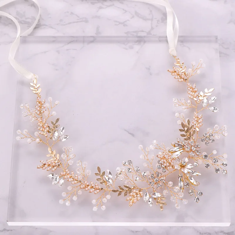 

Gorgeous Handmade Bridal Wedding Hair Accessory Gold Leaf Wedding Hair Band Jewelry