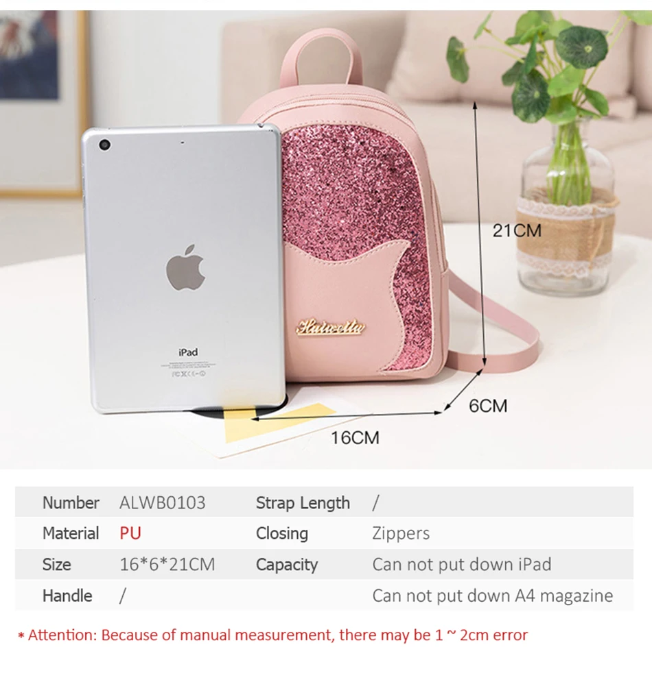 Girl's Small Backpack Brand Fashion Shining Sequin Shoulder Bag Women Multi-Function Mini Back pack for Teenage Girls Kids
