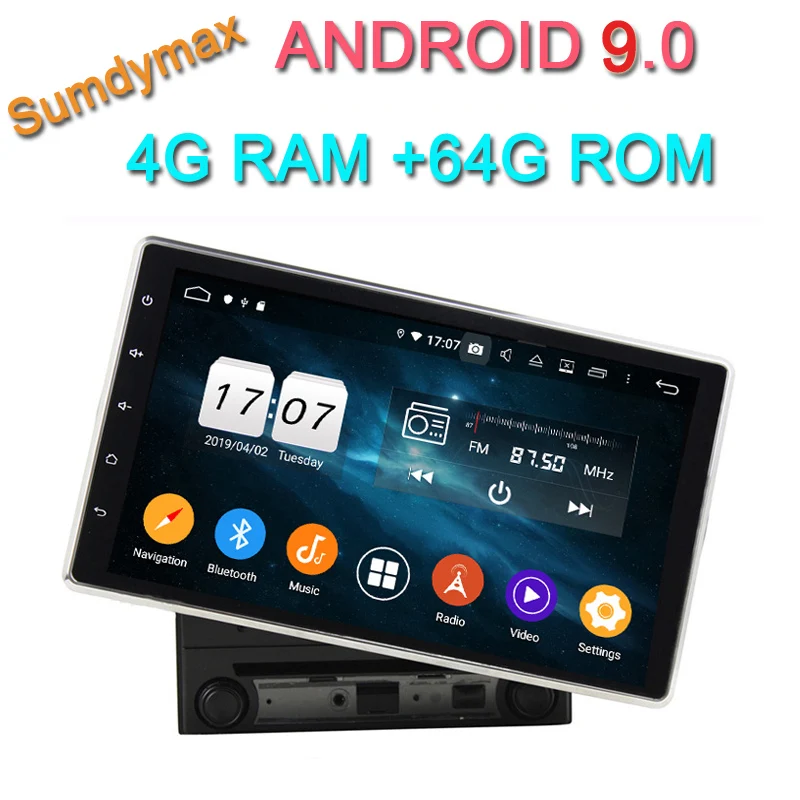 10," ips вращающийся экран Восьмиядерный 4G Android 9,0 4 Гб ОЗУ 64 Гб ПЗУ RDS 2Din универсальный автомобильный dvd-плеер Радио Стерео gps NAVI