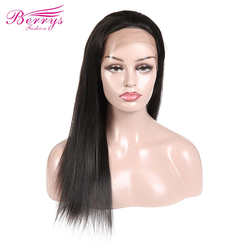 [Berrys Fashion] прямые волосы Remy 130% 180% полные парики на шнурках для зимы натуральные с