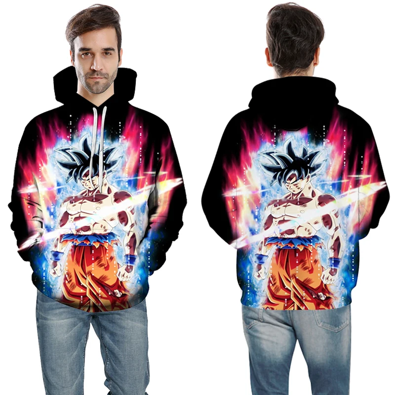 2018 новые Harajuku мужские/женские Толстовки Драконий жемчуг Z Goku для мальчиков с