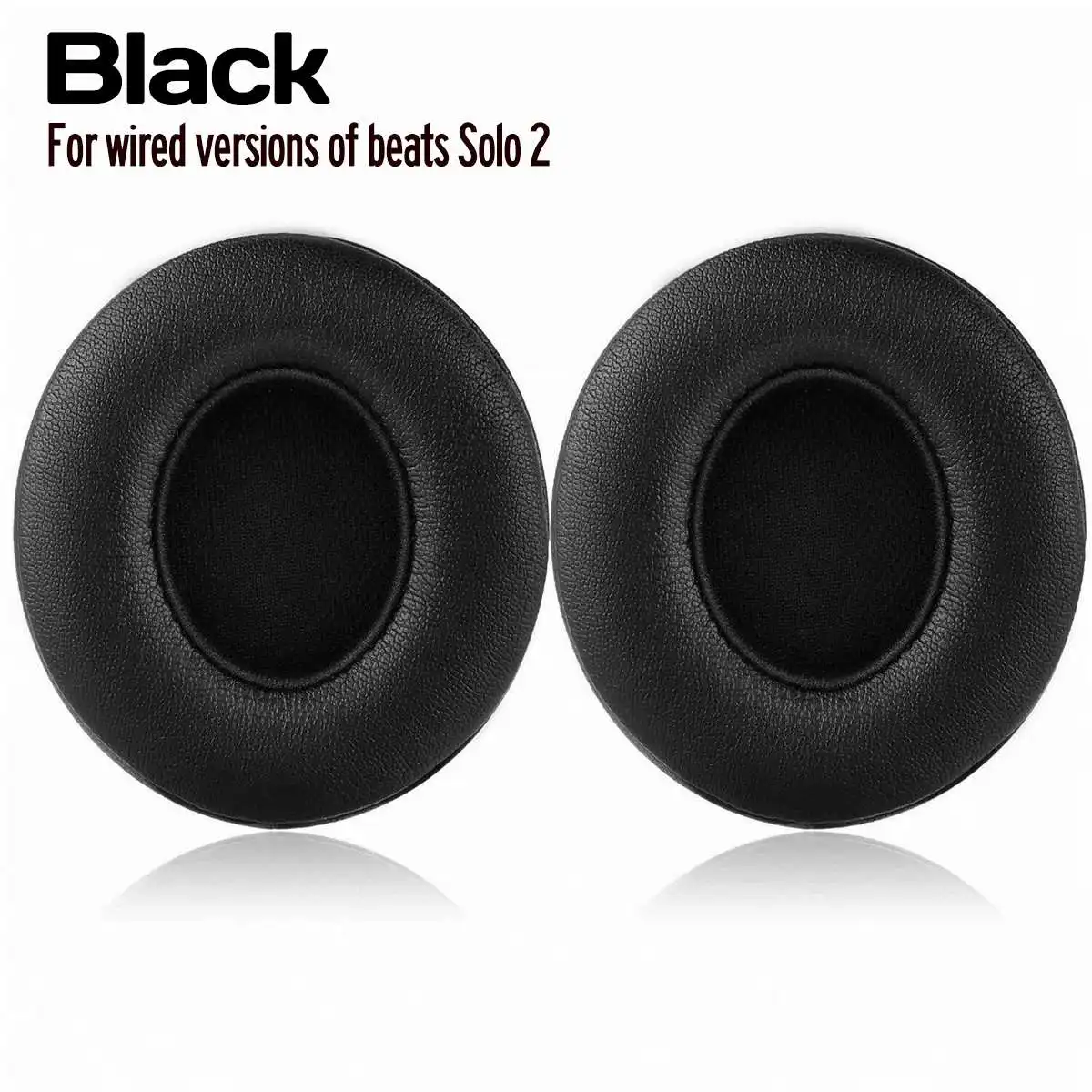 Black Wired Type 1 пара сменных подушечек для наушников для Solo 2 для Solo3 Беспроводная/Проводная кожаная Блокировка шума тихие мягкие наушники - Цвет: Black Wired Type