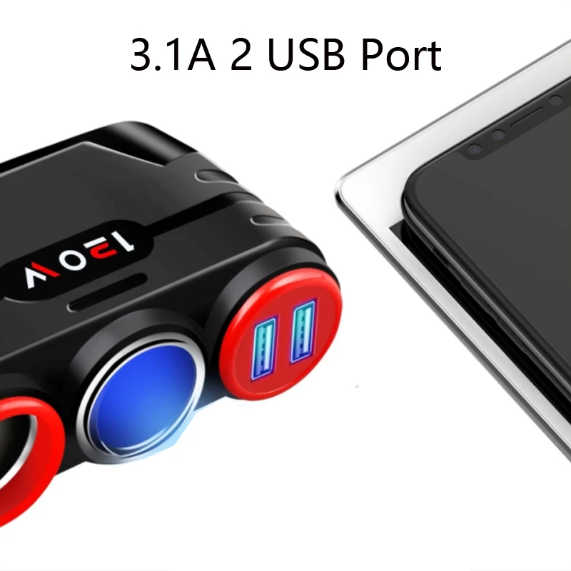 Gfoloza 120 Вт прикуриватель адаптер питания от сети 3.1A двойной USB порт автомобильное