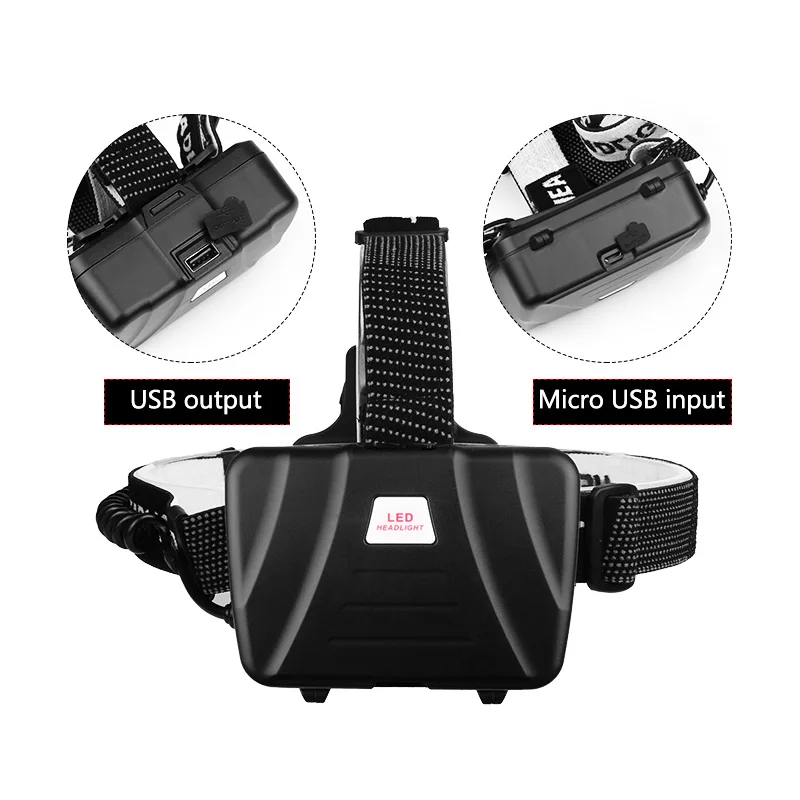 Супер мощный светодиодный налобный фонарь XHP70.2 охотничий с зарядкой от USB 18650
