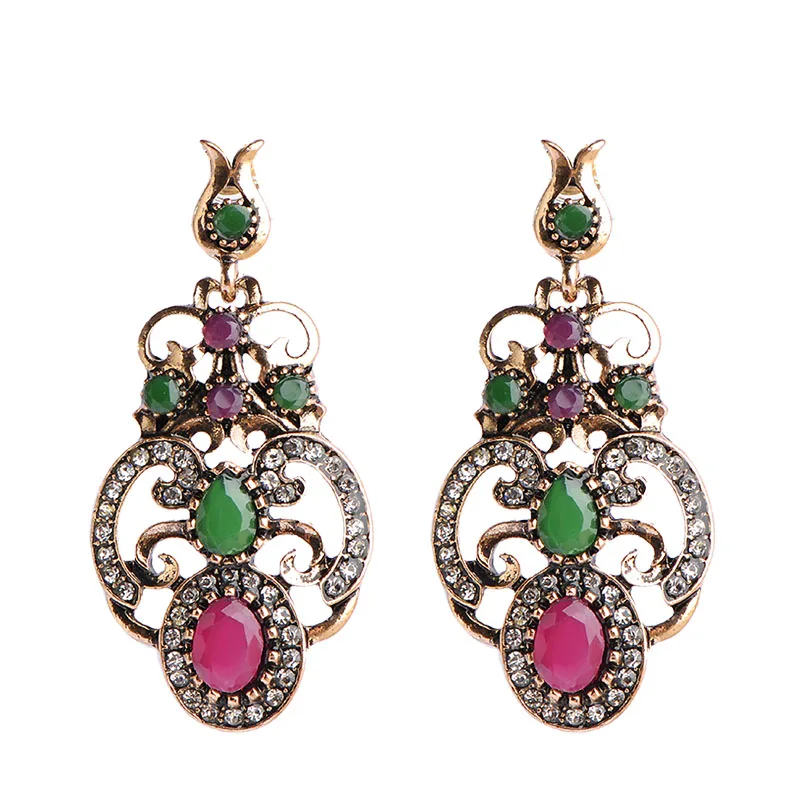 Винтажные акриловые серьги капли бижутерия в виде цветка Турецкая Мода Женские