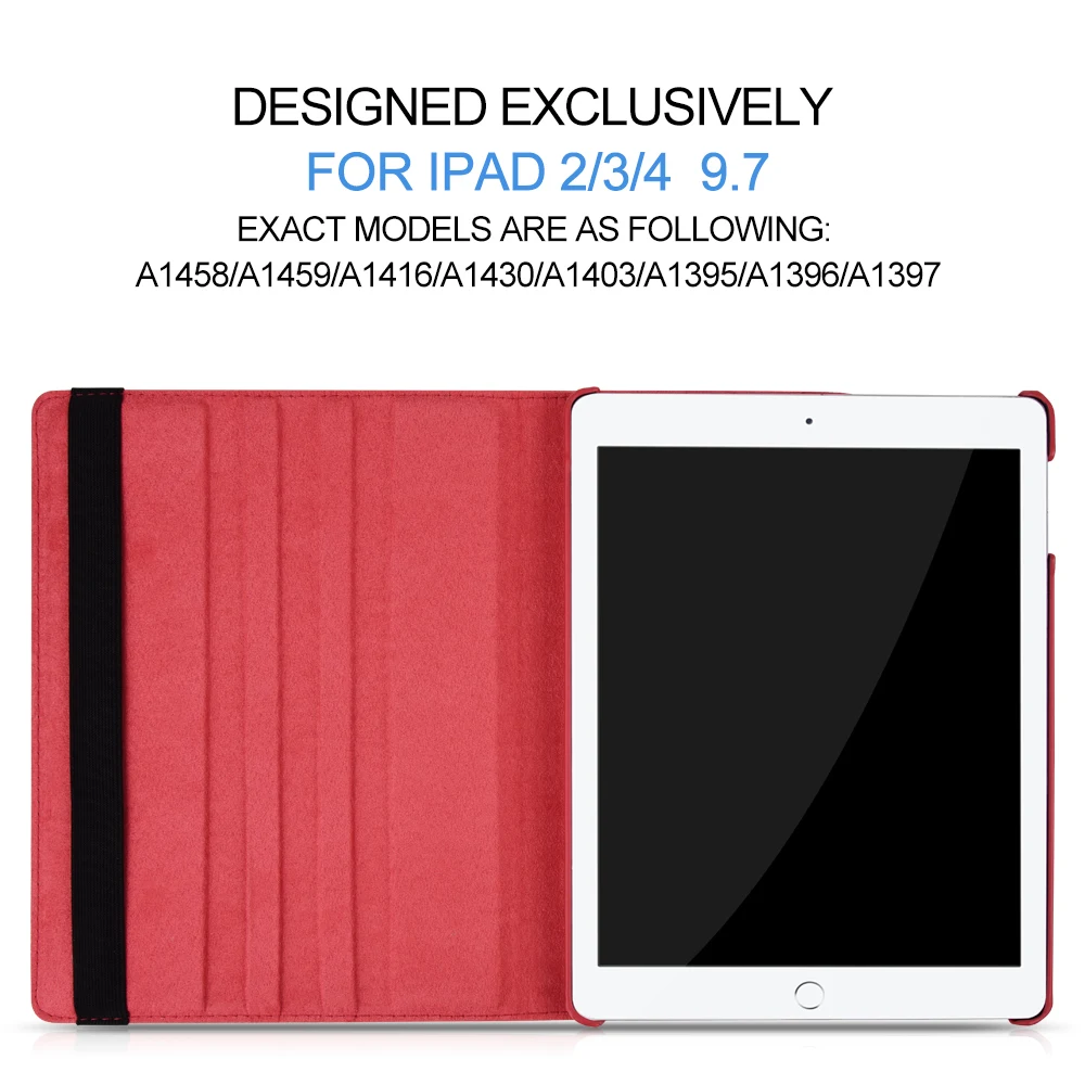 360 градусов вращающийся стенд Smart Cover PU кожаный чехол для Apple iPad 4th Generation дисплей/iPad