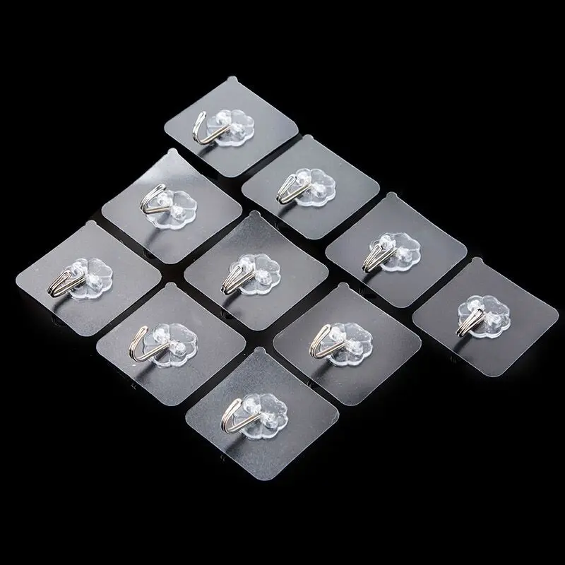 Kitchen Seamless Adhesive Hook Bathroom Transparent Wall Hanging Door Strong Nail-free Small Self | Дом и сад