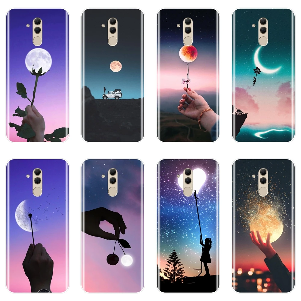Силиконовый чехол для телефона Huawei Mate 20 10 9 Pro звезда луна сердце цветок забавная