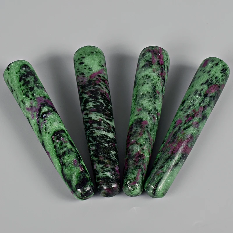 Природный кристалл рубиновый цоизит массаж палочка расслабляющий Acupoint Point Stick