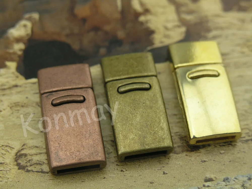 

4 Colors--10 Sets 10.0mmx2.0mm Finished Magnetic Clasp For Licorice Leather Cord--CLP1106