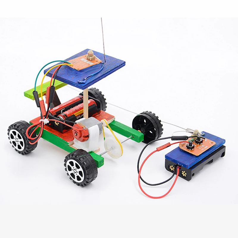 DIY Kids Mini Motor Smart Power Wireless Remote Control Racing Car Model Kit Science Experiments Toy Set Educational 3Y+ | Игрушки и