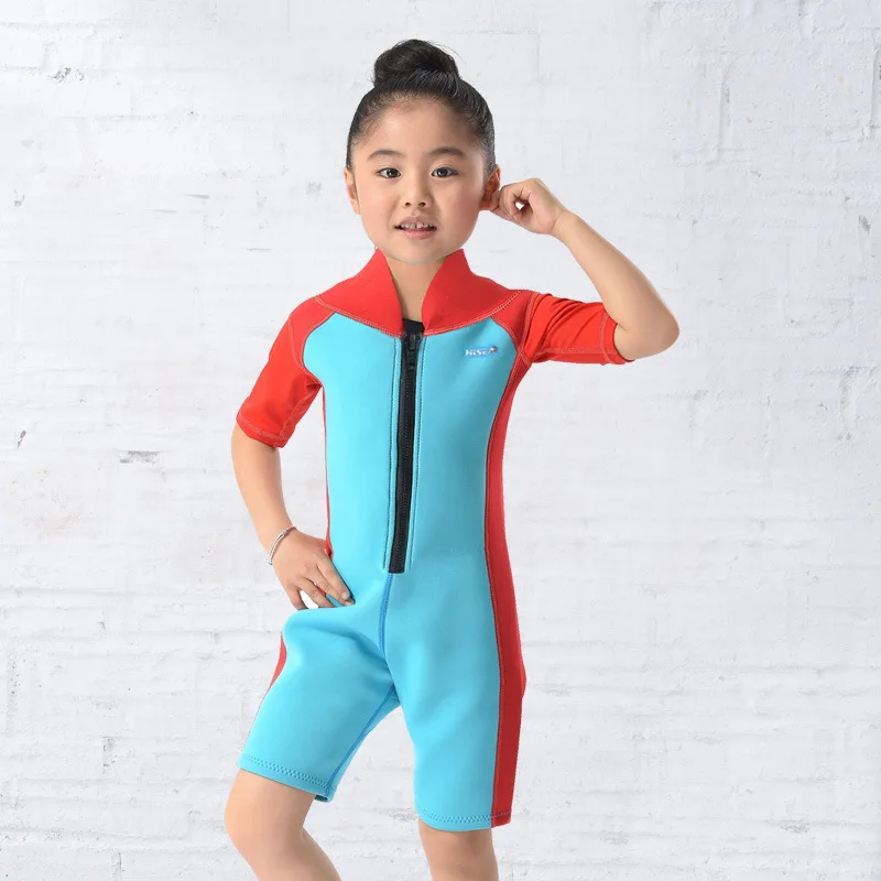 2 5 мм детская детский наряд с короткими рукавами Цельный водолазный костюм
