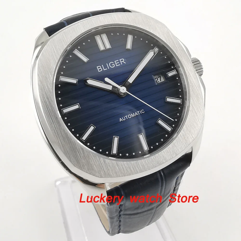 Мужские светящиеся часы с синим циферблатом 39 мм|Мужские механические часы| |