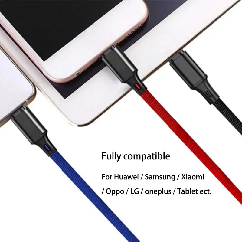 Новый зарядный usb кабель для samsung huawei type c быстрой зарядки xiaomi oneplus 3 в 1 micro oppo nokia
