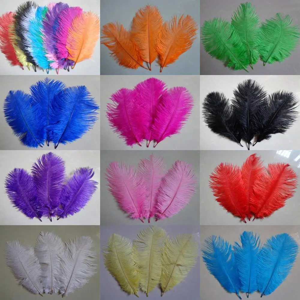 

Whosale! 100PCS/LOT Ostrich Plumage Feathers 15-20 cm / 6-8 Inch Wedding Centerpieces Multicolor