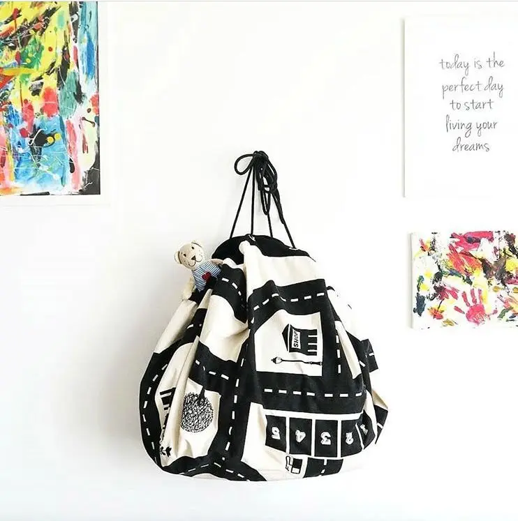 Ins земли map железной дороги большой для хранения игрушек мешок может быть