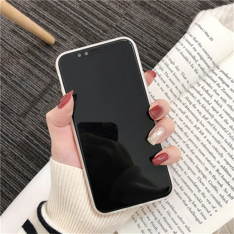 Ins милый розовый персиковый чехол для телефона iphone X XS XR XSMAX матовый мягкий из ТПУ 6
