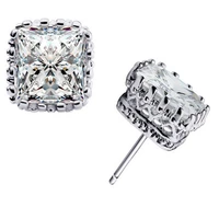 new classic 3 colors small 925 sterling silver stud earrings with cubic zircon crystal for women female jewelry gifts