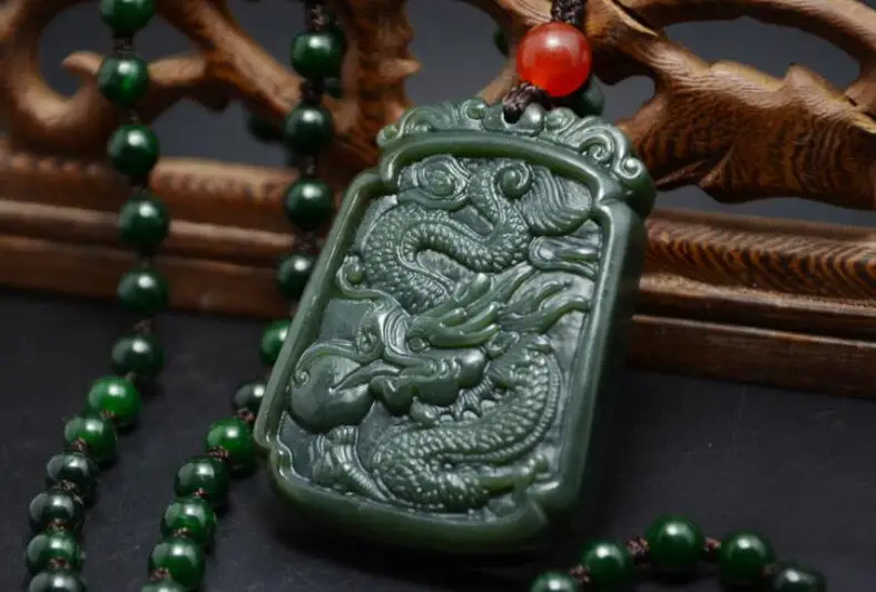 Изысканное ювелирное изделие из нефрита ручной работы резное китайское ожерелье