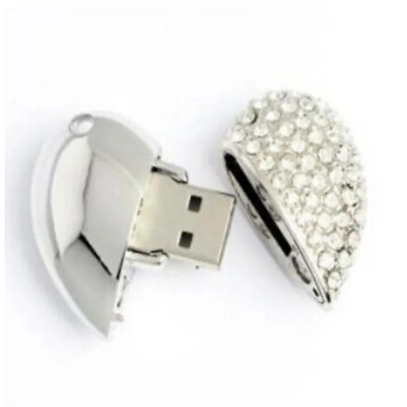 Новый оригинальный USB флеш накопитель с кристаллами в форме сердца 4 ГБ 32 3 0