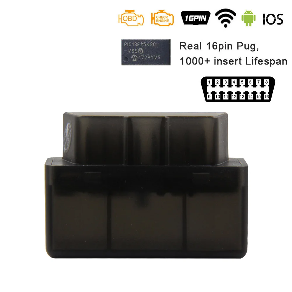 Style 3 ELM 327 V1.5 с PIC18F25K80 OBD2 wifi сканер для IOS/Android ELM327 V1.5 Wi-Fi OBD OBD2 автомобильный диагностический автоматический инструмент считыватель кода - Цвет: Style 3
