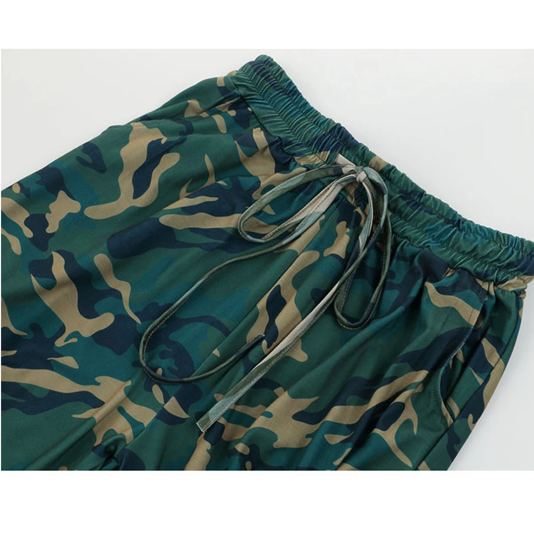 Женские камуфляжные спортивные штаны с эластичной резинкой на талии 2019