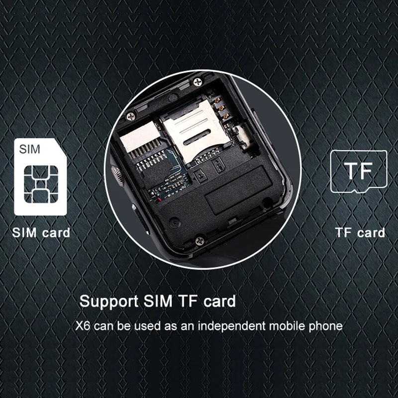 Смарт-часы X6 с камерой сенсорным экраном поддержкой SIM-карты TF-карты Bluetooth для