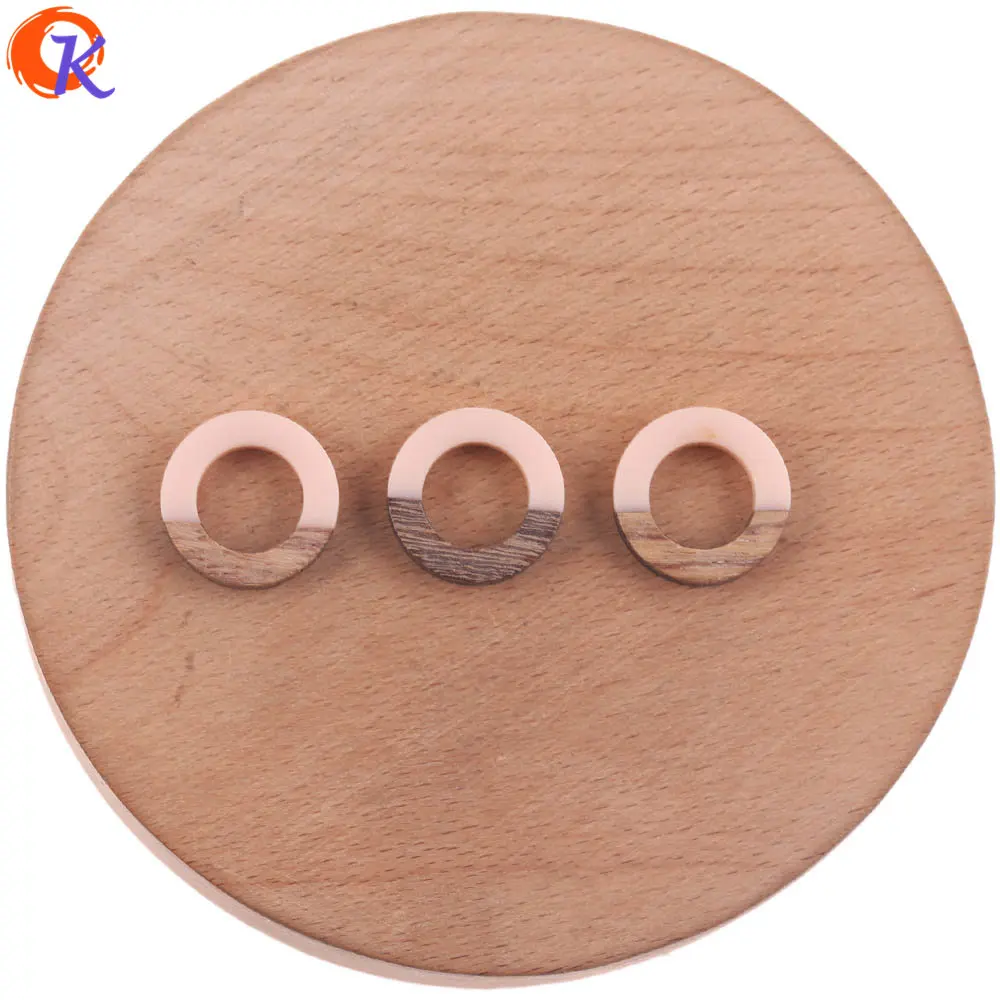 Light Pink Сердечный Дизайн 50 шт 18*18 мм ювелирные аксессуары/DIY Изготовление сережек/натуральное дерево и смола/круглая форма/ручная работа/фурнитура для сережек - Цвет: Light Pink