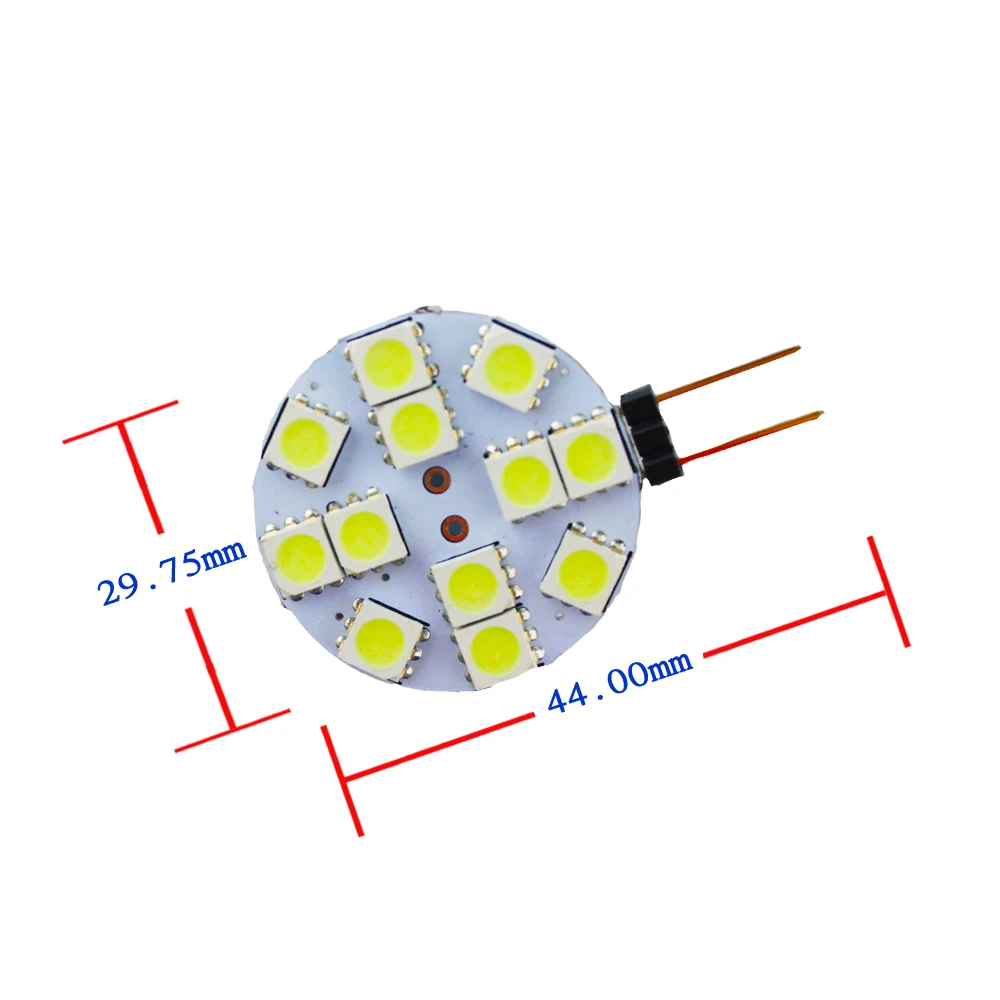 4 шт. G4 светодиодный 5050 12SMD белый/теплый белый морской RV Автомобильные