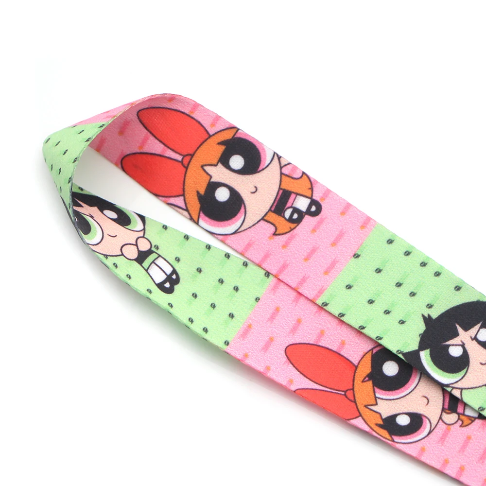 V195 Powerpuff девушки ремешки с анимационными персонажами шнурки ID значок шеи ремни веревка цепи ожерелье ювелирные изделия