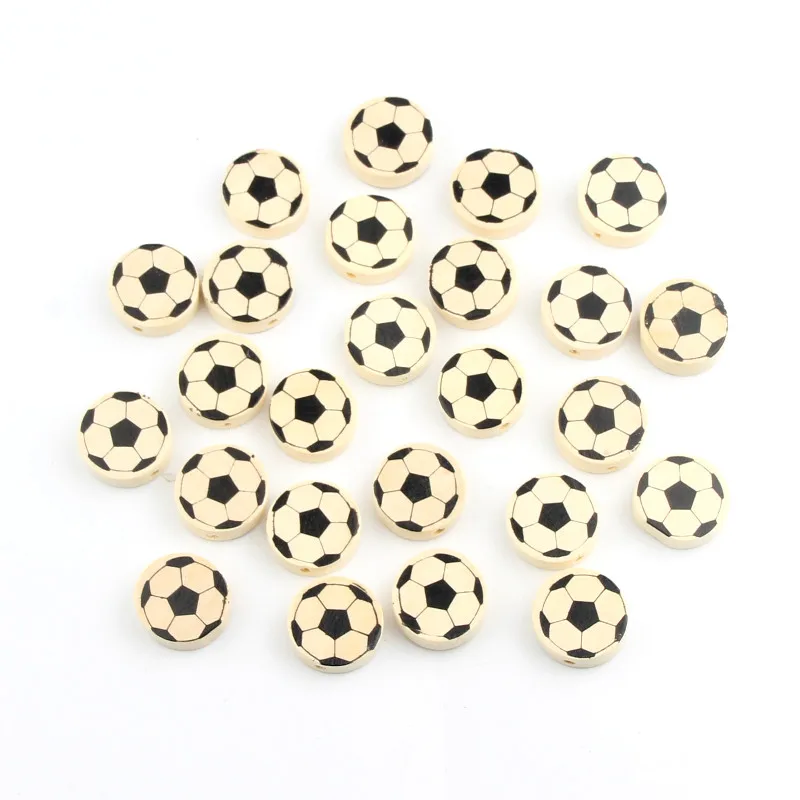 20 шт мм деревянные бусины цветные футбольные для самостоятельного изготовления