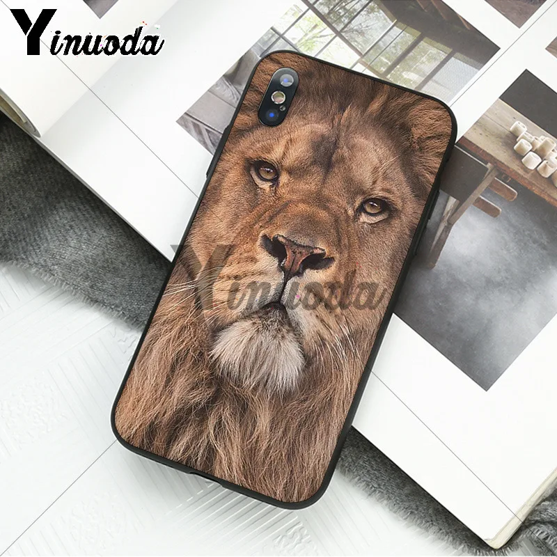 Yinuoda животное Король тигр и Лев шаблон мягкий чехол для телефона из ТПУ для iPhone X XSMAX 6 6S 7 7plus 8 8Plus 5 5S XR 11 11pro 11promax