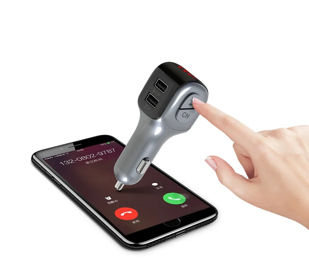 Bluetooth 5,0 FM передатчик Bluetooth Car Kit громкой связи MP3 плеер Dual USB Зарядное устройство U диск Play автомобильный модулятор аксесс