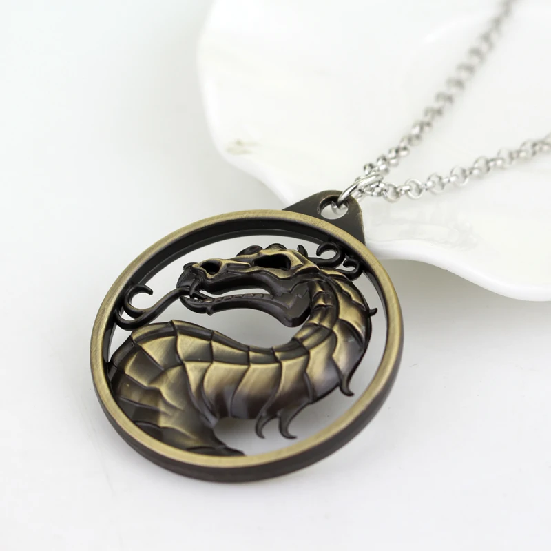 

Mortal Kombat Necklace Fighting Game Dragon Jane Empire Pendant Necklace Vintage Jewelry Collier For Game Fans Gift