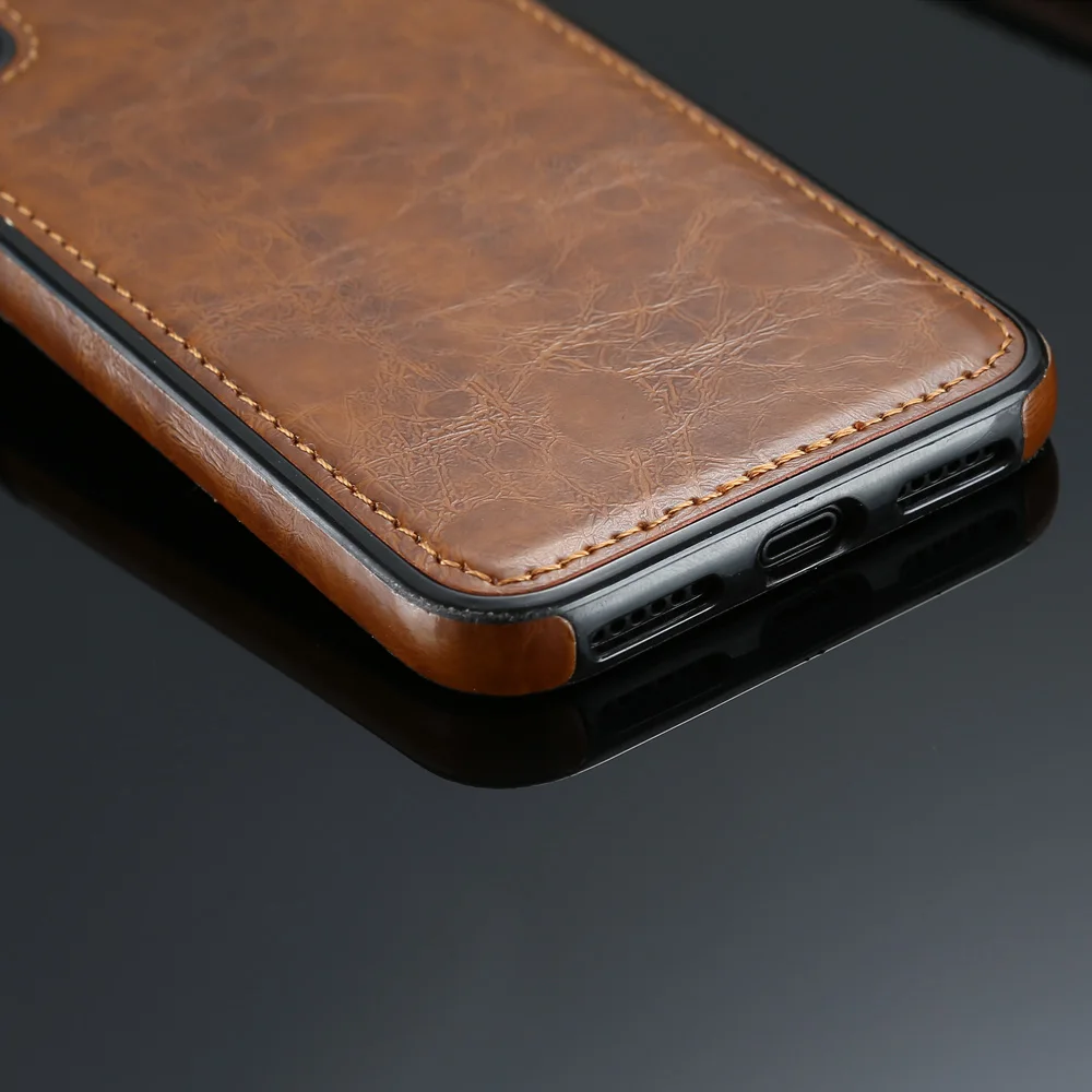Винтажный чехол из искусственной кожи для iPhone X XS XR Max автомобильная магнитная