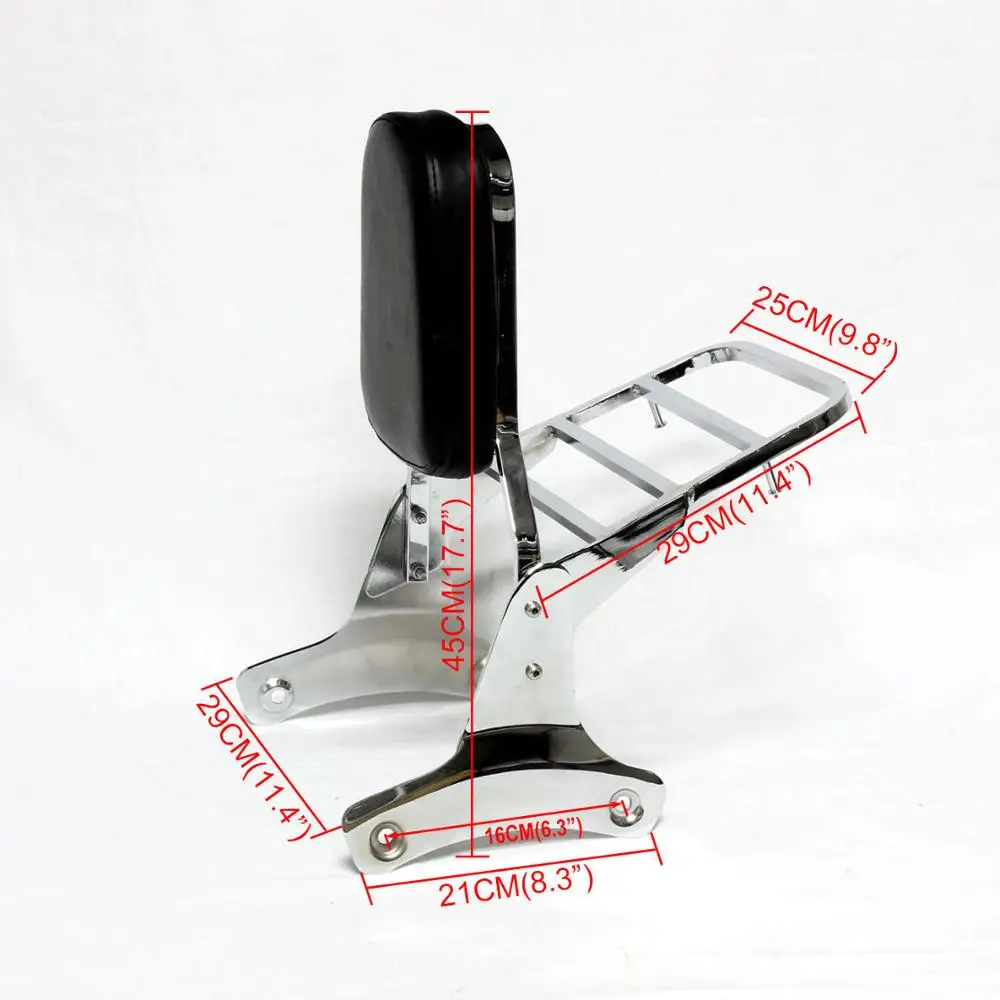 

For Honda Shadow ACE VT400 92-98 Shadow ACE VT750 98-03 Chrome Motorcycle Rear Backrest Sissy Bar Luggage Rack w/ Cushion Pad