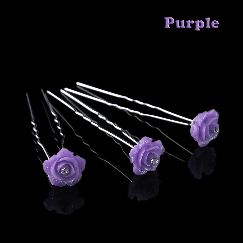 20 шт. свадебные аксессуары для волос с кристаллами и стразами в виде Розы модные