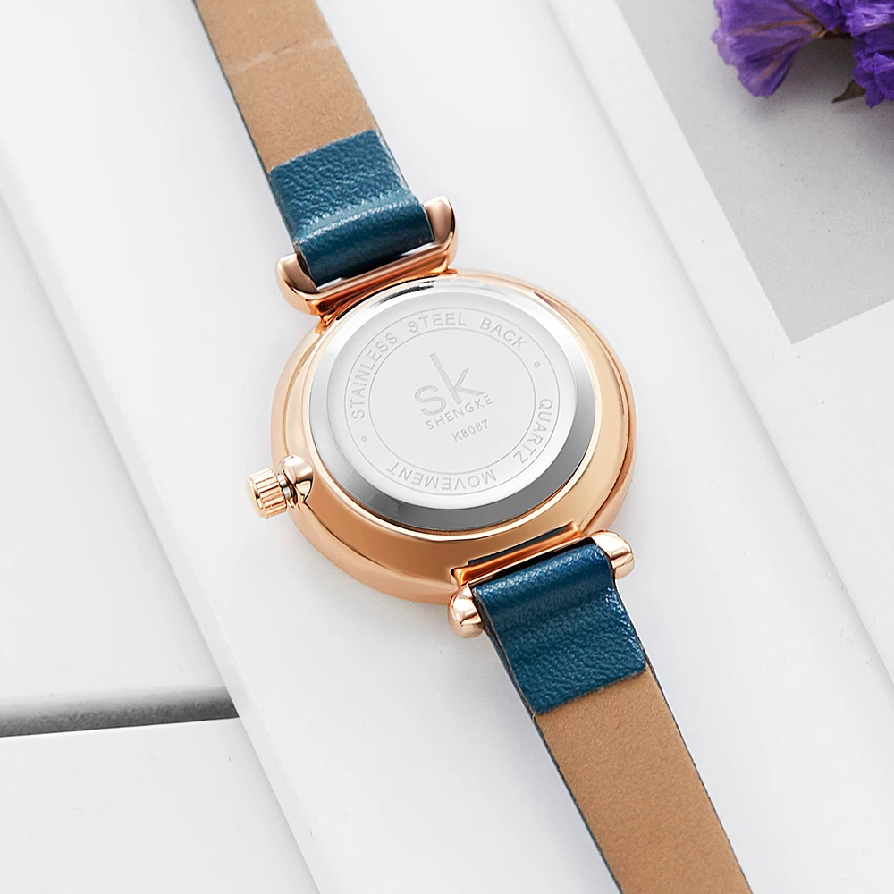 shengke Classic Casual Analog Watches Women Japanese Quartz Wristwatches Relogio Feminino Ladies Thin Leather Watch Montre Femme