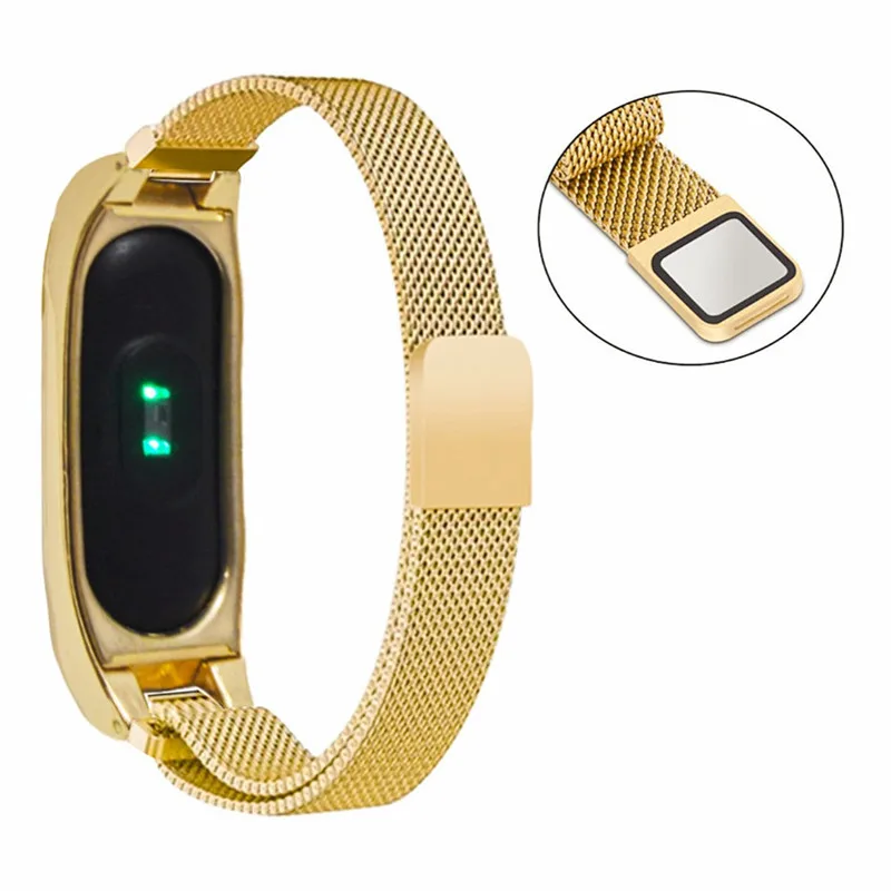Цветной ремешок для часов из нержавеющей стали Xiaomi Mi Band 2 с магнитной застежкой на