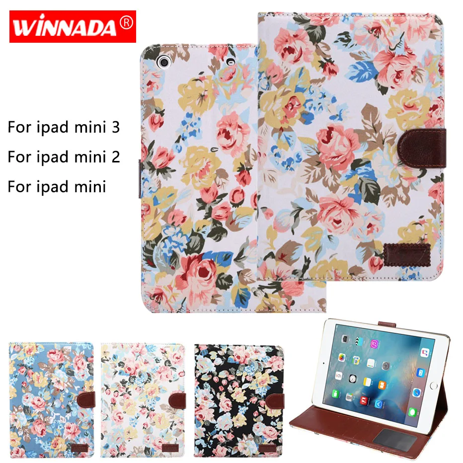 Чехол для планшета для ipad mini 3, чехол для ipad mini 7,9 дюймов, цветочная ткань, Капа, пряжка, coque, слоты для карт, чехол для Apple ipad mini 2