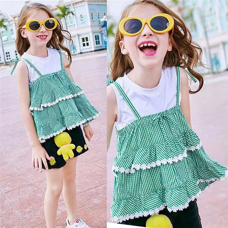 Toddler Kids Baby Girls Sleeveless Tops Floral Dress Sundress Outfit 1-5T Dresses For Cotton Girl Clothes | Детская одежда и обувь
