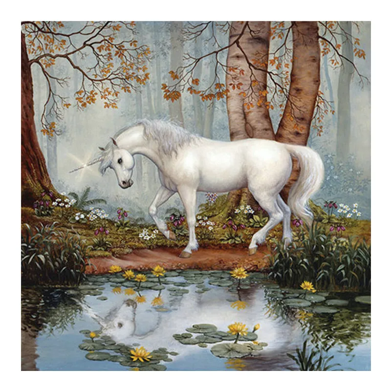 

horse unicorn forest Animal DIY Digital Painting By Numbers Modern Wall Art Canvas Painting Unique Gift Home Decor 40x50cm