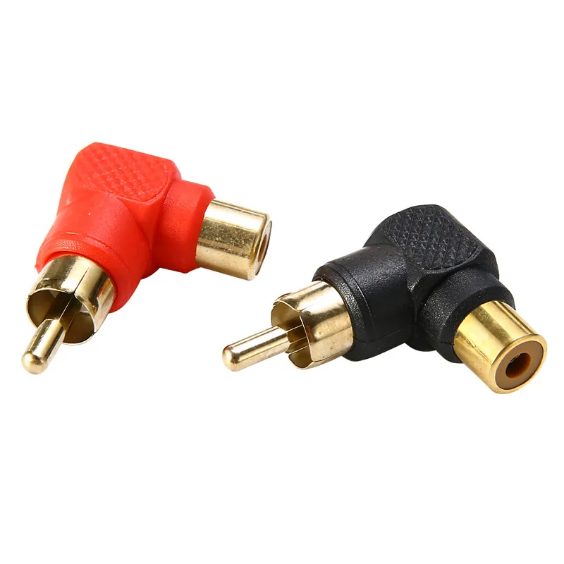 Mayitr 5x черный + Красный адаптер RCA под прямым углом 90 градусов штекер гнездо